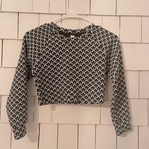 Vintage Black & White Crop Top